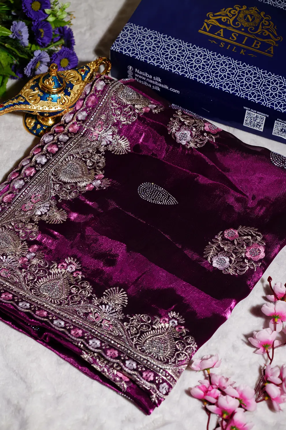 Wine jemi Chu Georgette party Saree